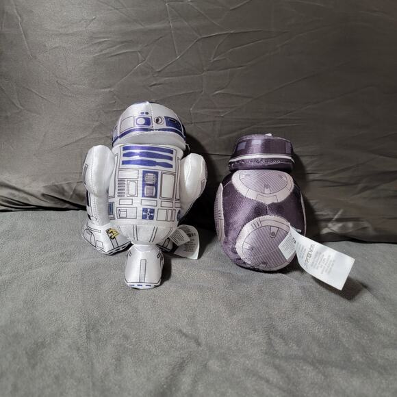 Disney Store Star Wars Set of Two Droids R2-D2 BB-9E Plush Figure Toy White - Picture 2 of 4
